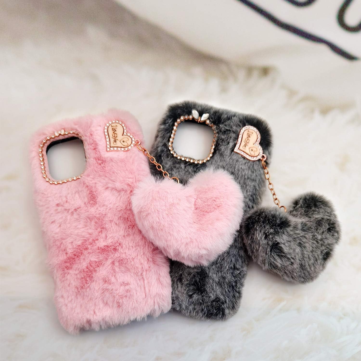 Uocorol Fur Case With Lanyard - Elite Phones