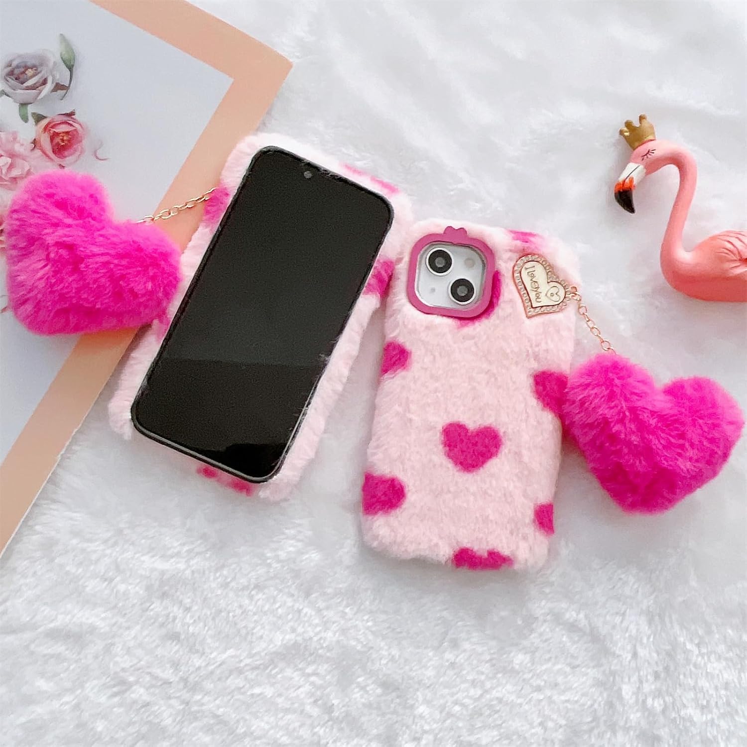 Uocorol Fur Case With Lanyard - Elite Phones