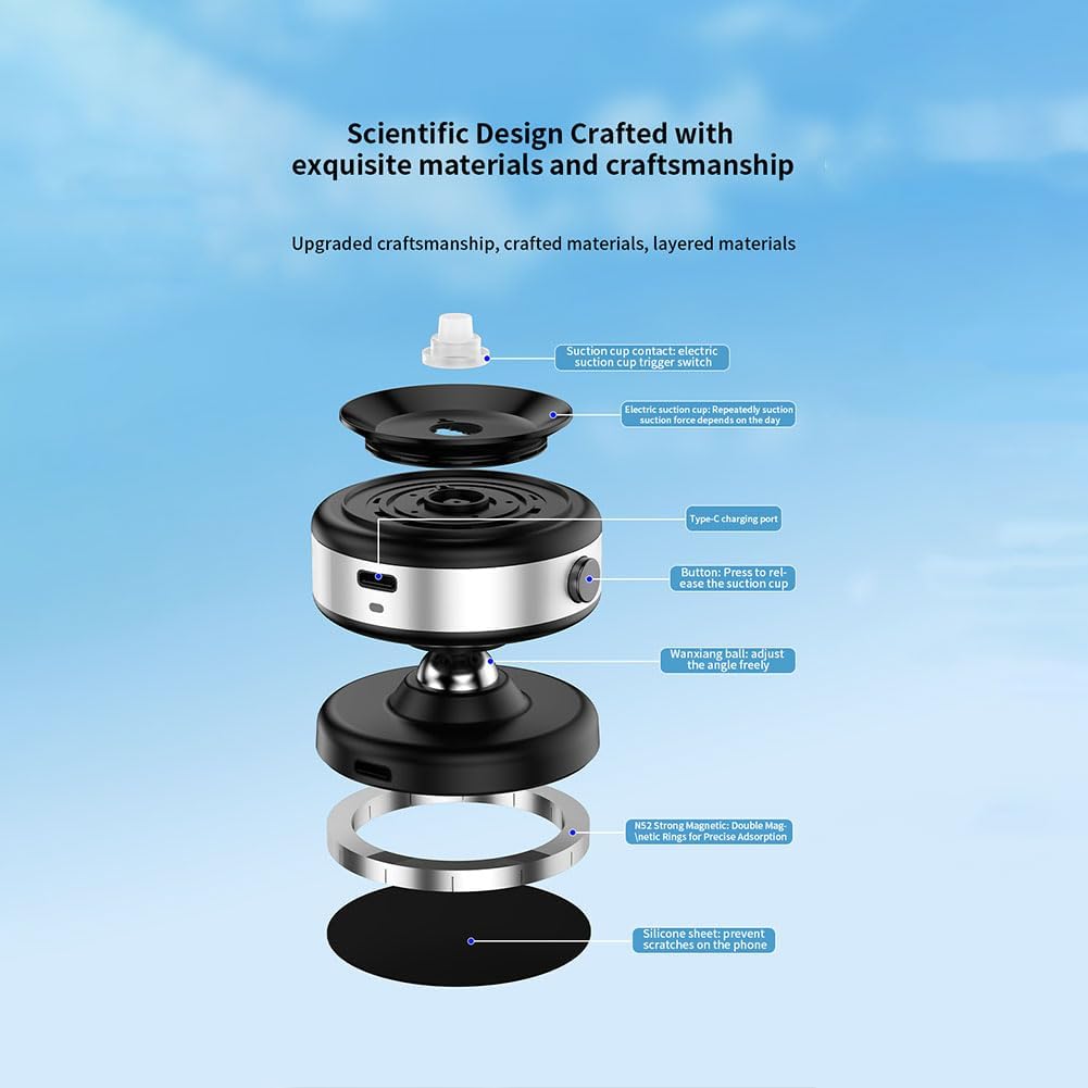 Vacuim Car Holder 360 Wireless Charger - Elite Phones